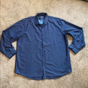 Ruffini blue polka dot casual button down shirt